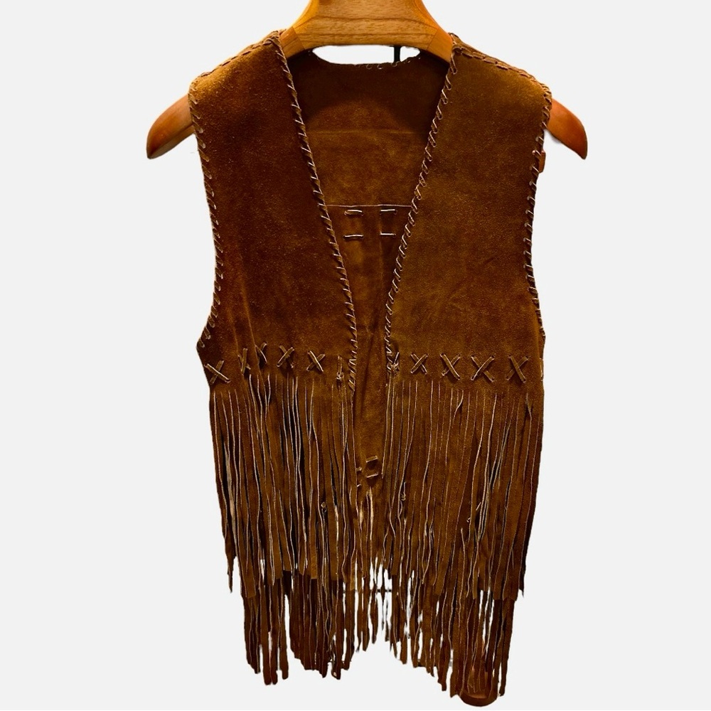 Handmade Suede Fringe Western Vest – Boho Festival, Unisex